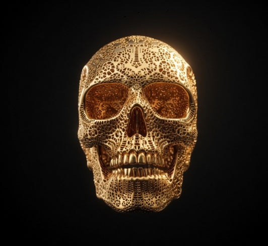 Filigree Human Skull Replica – Decorative Display Piece