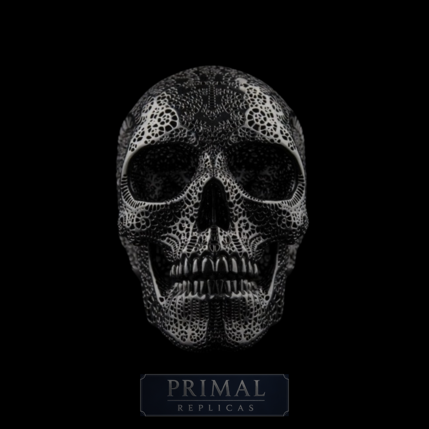 Filigree Human Skull Replica – Decorative Display Piece