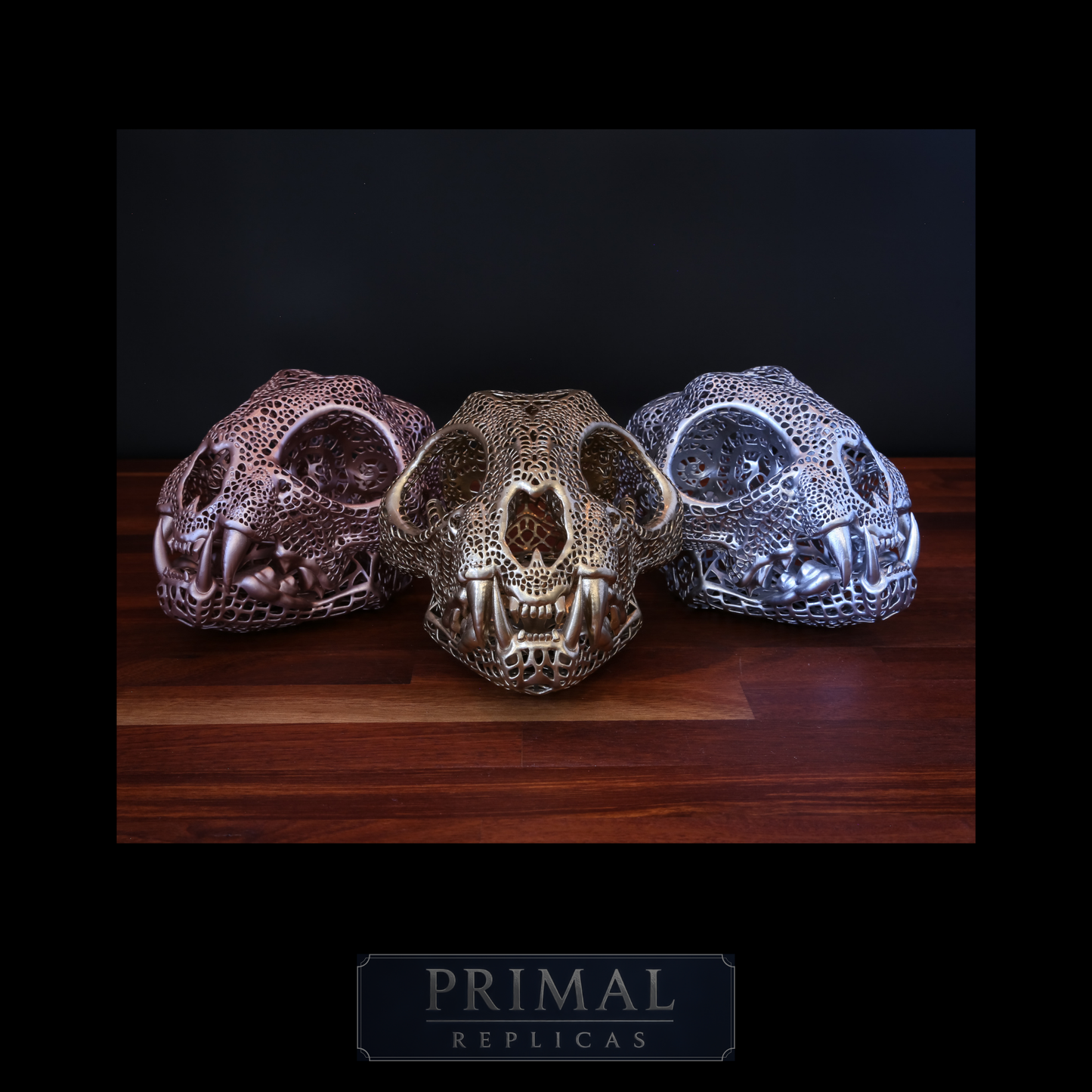 Filigree Bobcat Skull Replica – Decorative Display Piece