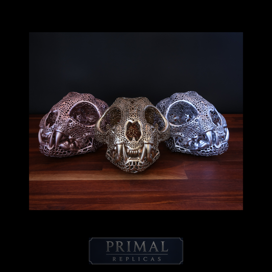 Filigree Bobcat Skull Replica – Decorative Display Piece