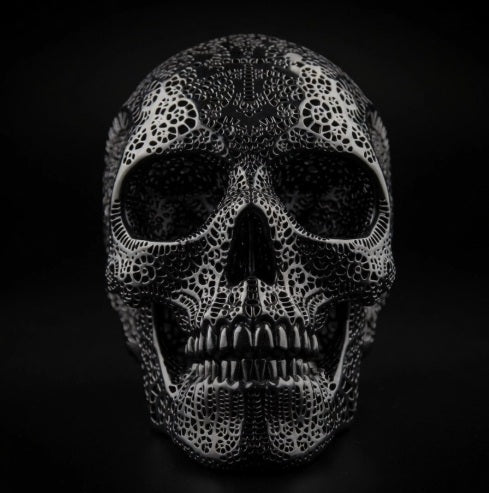 Filigree Human Skull Replica – Decorative Display Piece