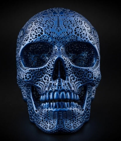 Filigree Human Skull Replica – Decorative Display Piece