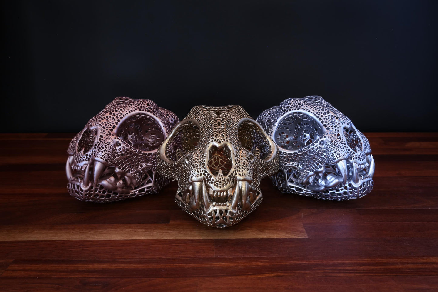 Filigree Bobcat Skull Replica – Decorative Display Piece