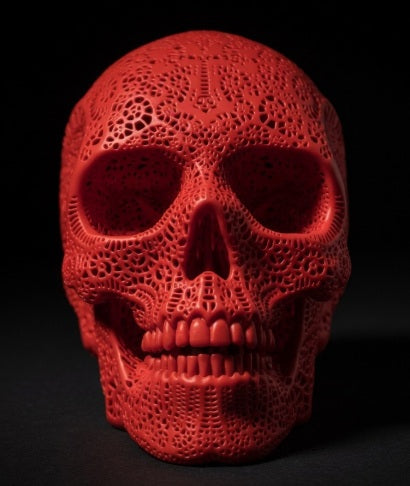 Filigree Human Skull Replica – Decorative Display Piece