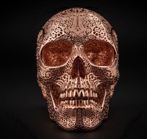 Filigree Human Skull Replica – Decorative Display Piece